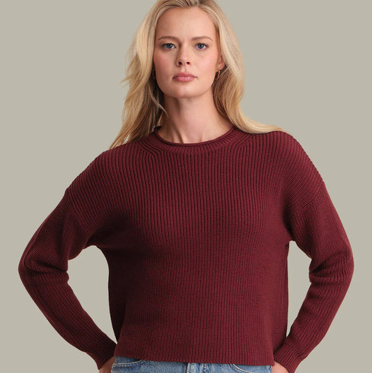 525 - DAPHNE Cropped Pullover - Oxblood