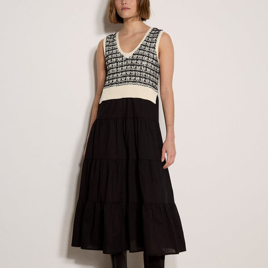 [APRICOT Dogtooth 2 in 1 Dress], [Dresses], [APRICOT], [Plum Bottom].