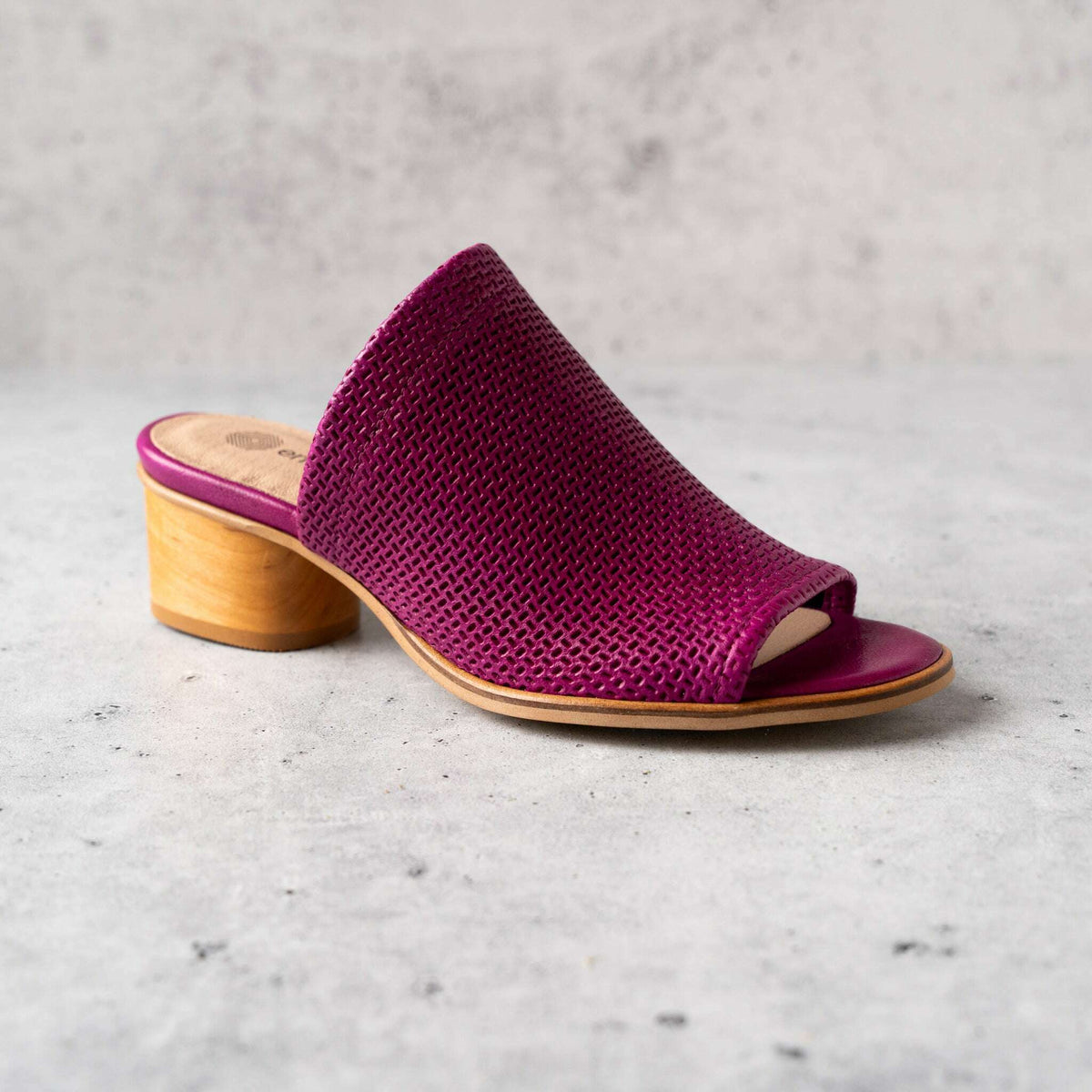 ERIC MICHAEL Sevilla Heeled Sandal, Sandals, Eric Michael, Plum Bottom