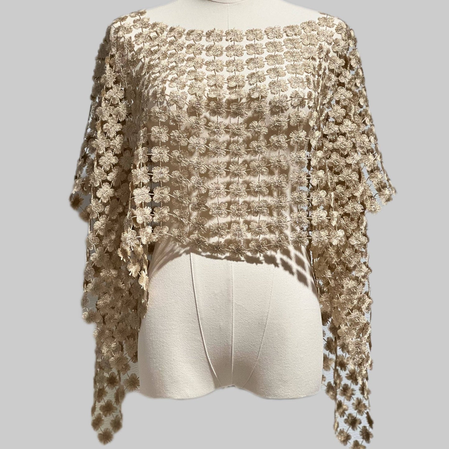 [Ellyndale - Lace Poncho   (Champagne): Champagne / L/XL], [CLOTHING], [Ellyndale], [Plum Bottom].