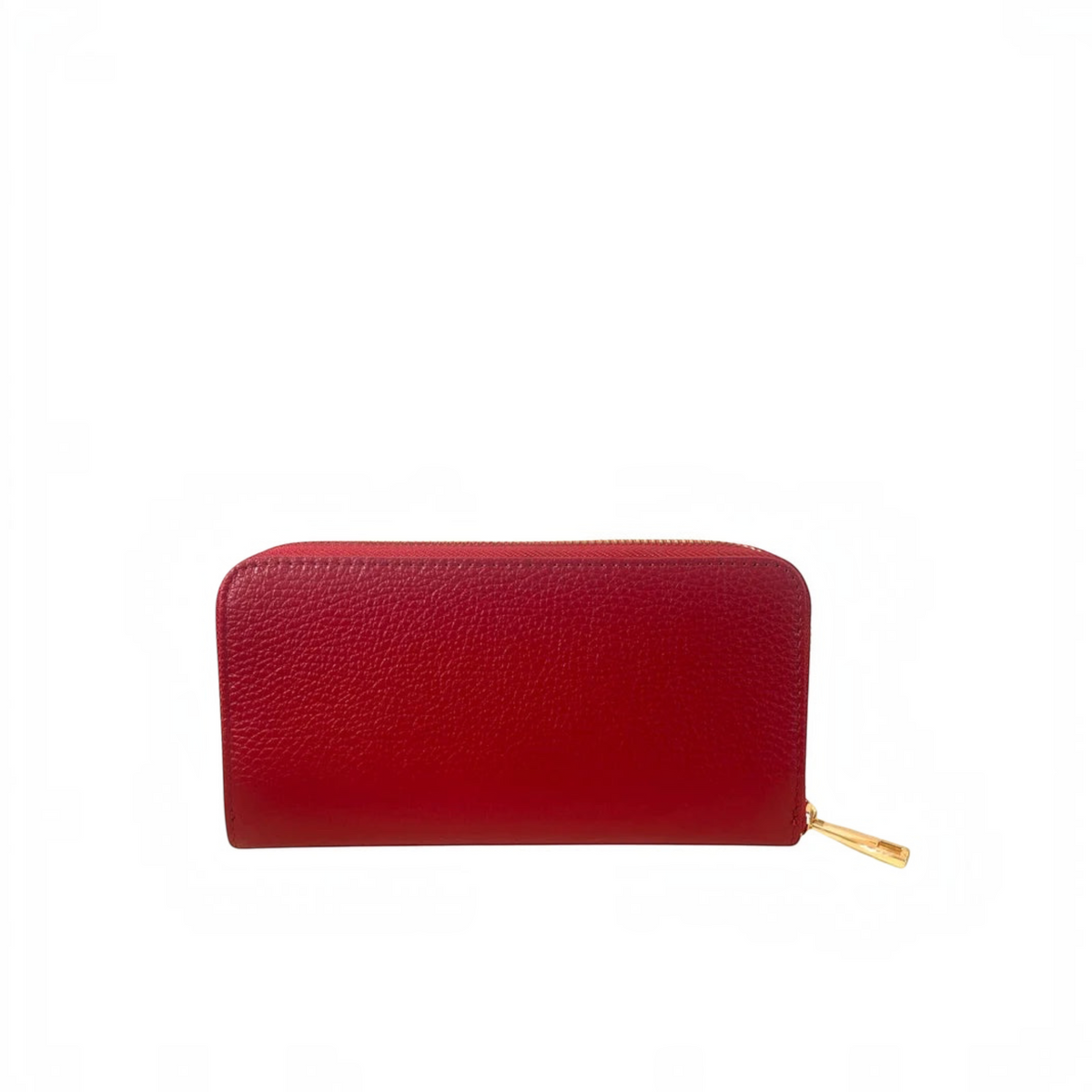Plum Bottom LE FEME CHATEAU medium red Italian leather wallet with gold zipper closure