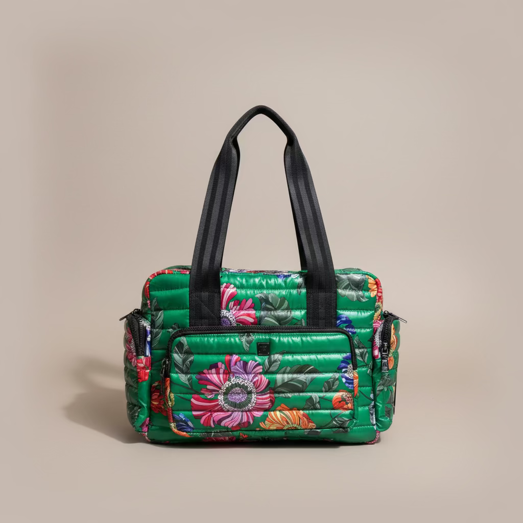 THINK ROYLN Green Floral Voyager Bag