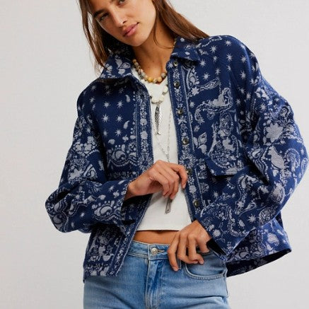 FREE PEOPLE - Bandana Jacquard Shirt
