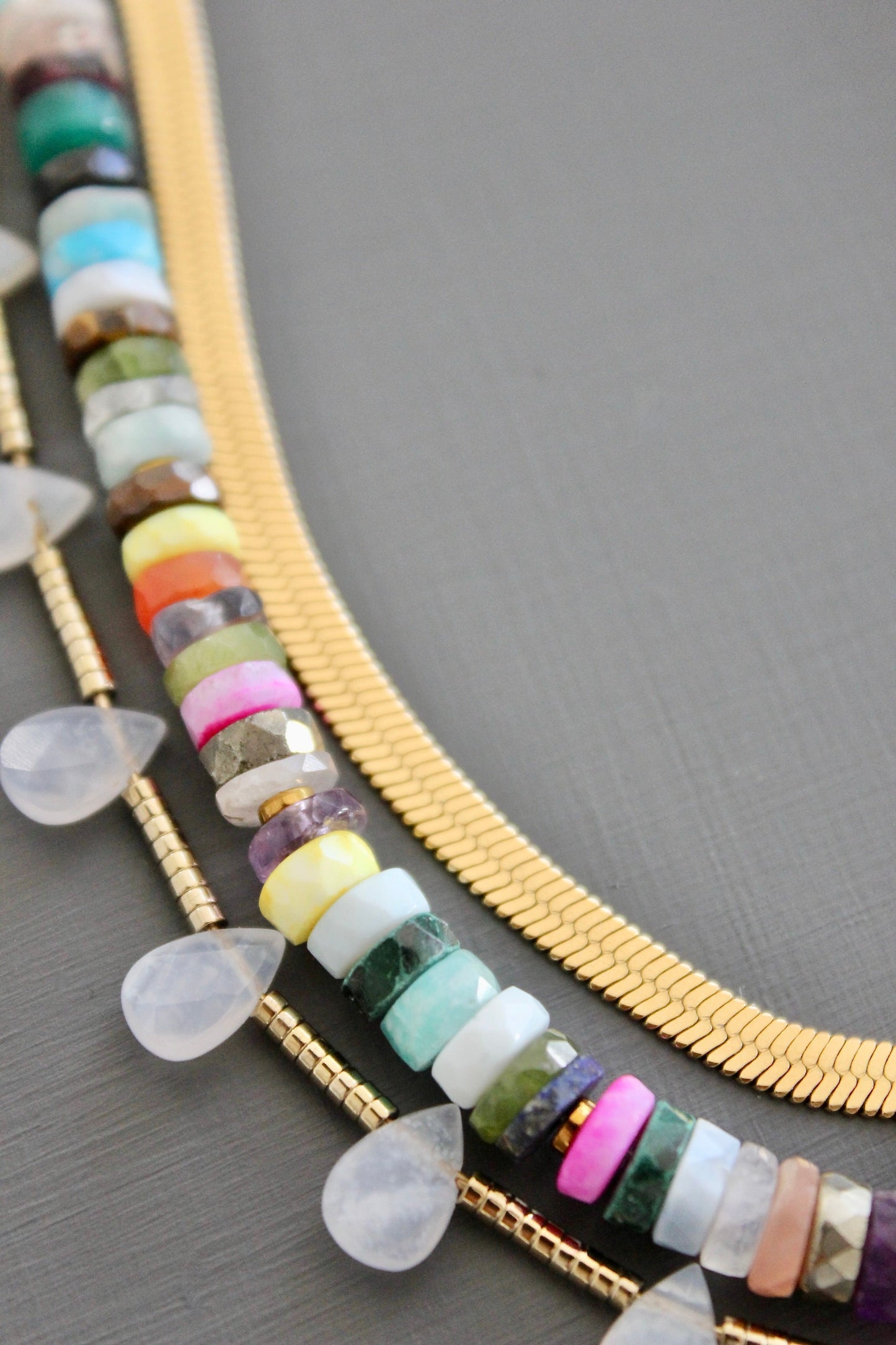 David Aubrey - TRIPLE STRAND MULTI NECKLACE