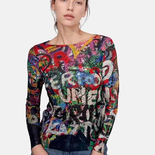 AMB Design - PEACE-NUDI-SHEER-TOP