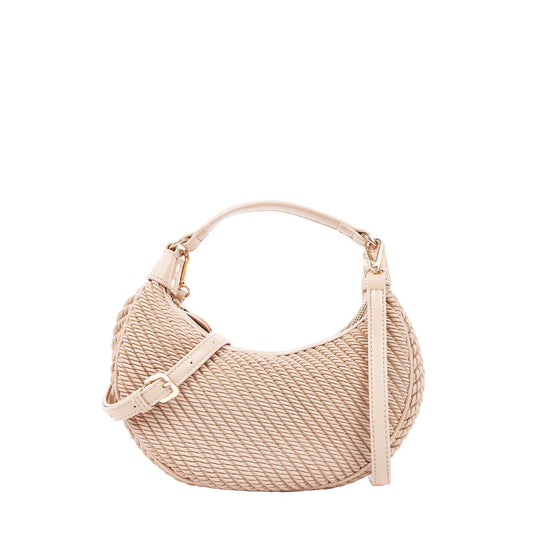 SONDRA ROBERTS - Embossed Faux Leather Mini Hobo - Tan