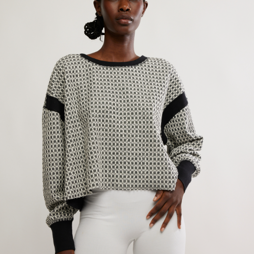 FREE PEOPLE My Time Layer Textured Black/White Combo