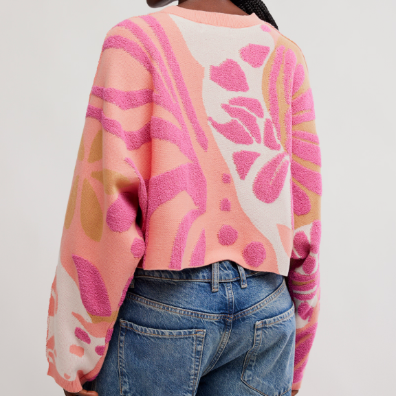FREE PEOPLE Mia Pullover Coral Kiss