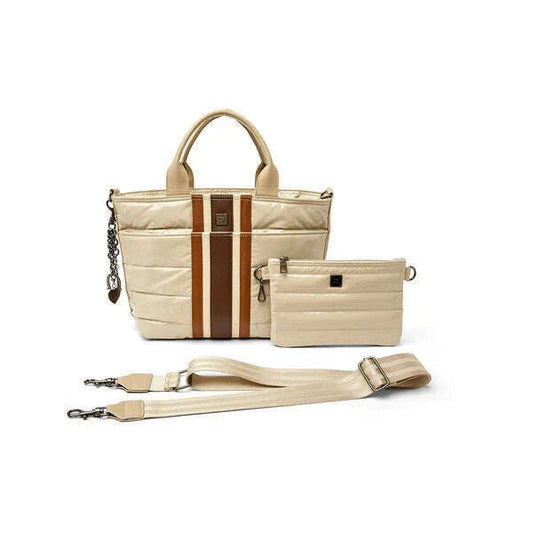 THINK ROYLN Getaway handbag Blonde Patent