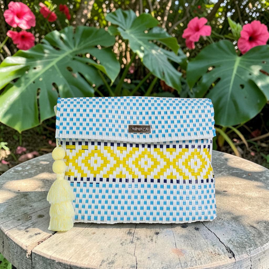 VALEROSA  Limón Clutch Aqua con, Handbags, Valerosa, Plum Bottom