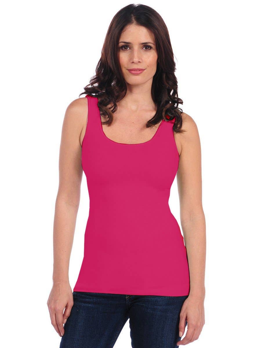 [TINA Stephens Italy/Tees By Tina - Seamless Smooth Tank (300ST): 170 Hibiscus], [CLOTHING], [TINA Stephens Italy/Tees By Tina], [Plum Bottom].