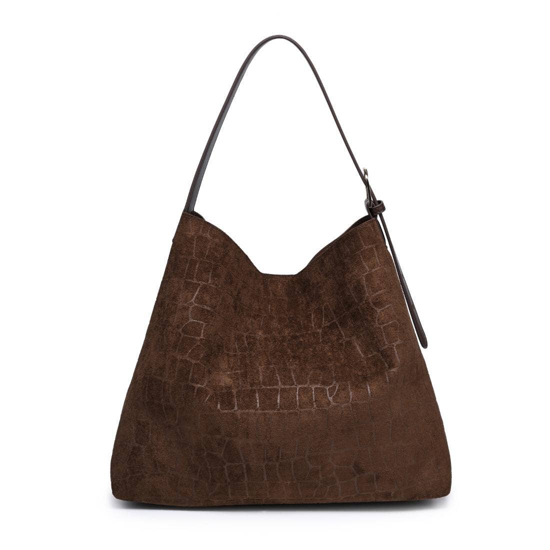 [Moda Luxe - Neve Croco Tote: Chocolate], [Handbags], [Moda Luxe], [Plum Bottom].