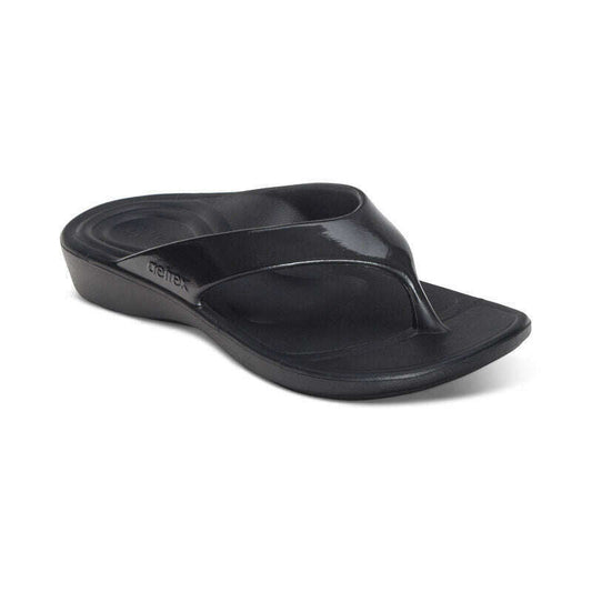 AETREX - Maui - Black Glossy, Sandals, AETREX, Plum Bottom