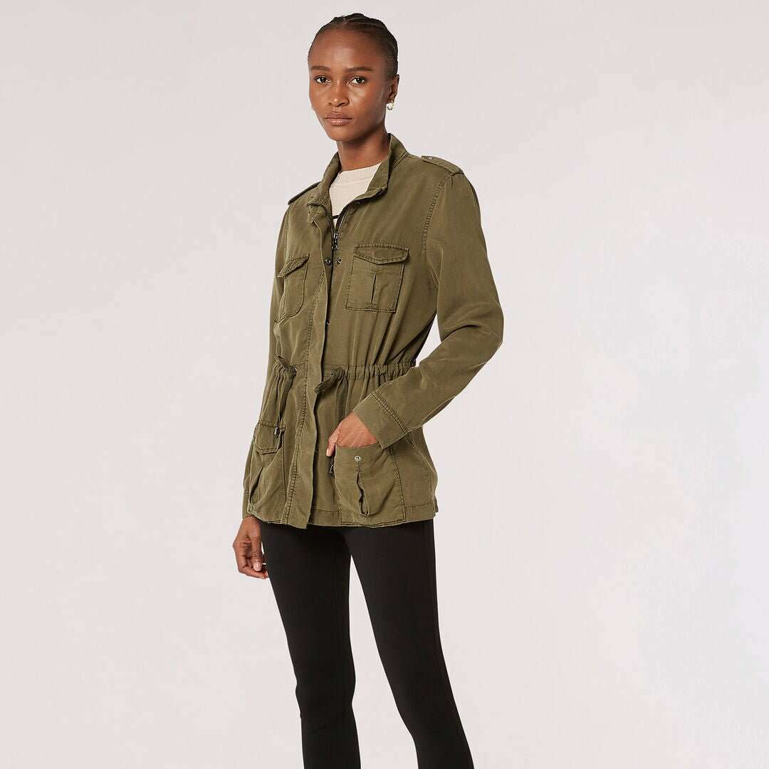 Apricot - MILITARY JACKET 4PKT - Military Green, Jackets, APRICOT, Plum Bottom