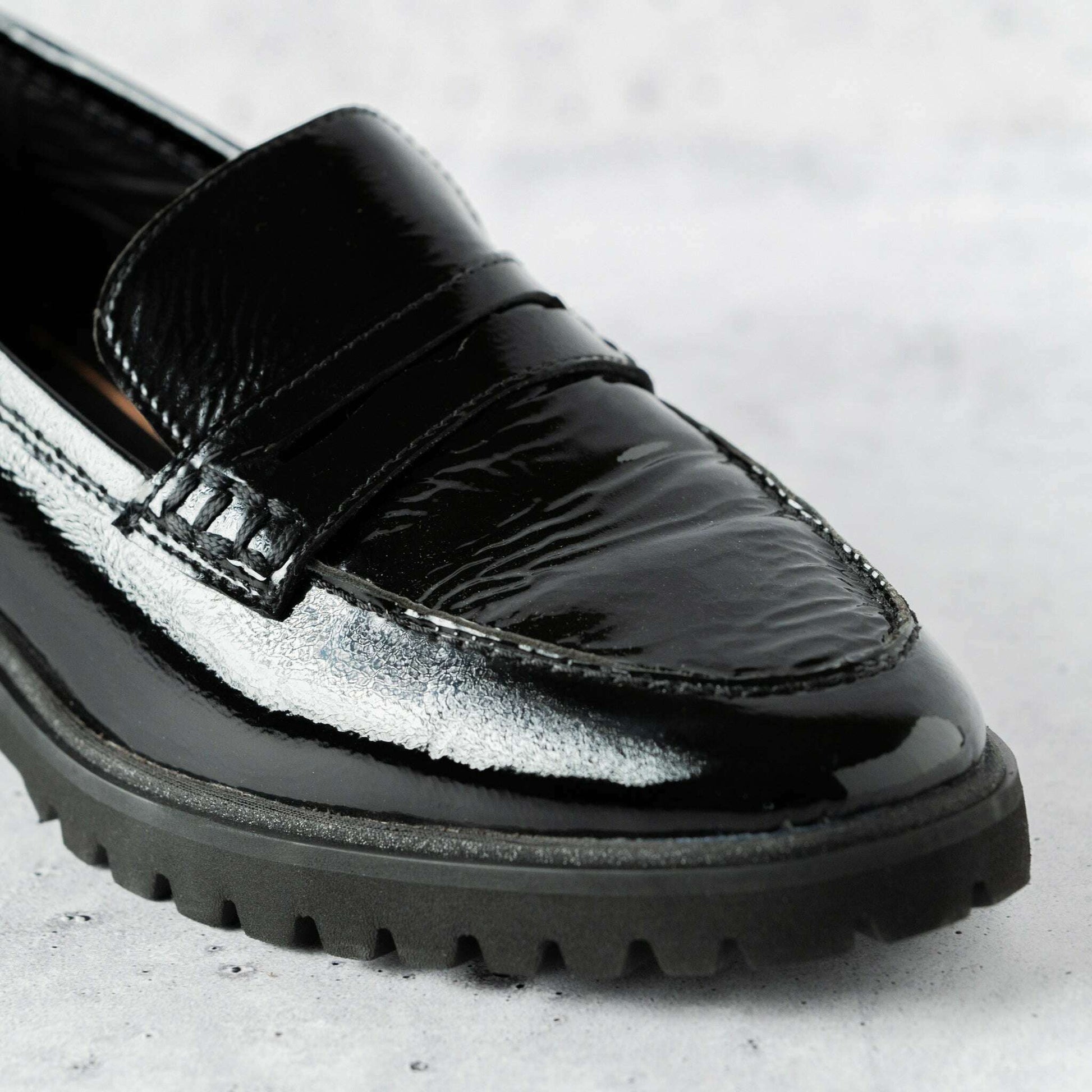 Ara - Karina Loafer - Navy Suede & Black Patent, Loafers, Ara, Plum Bottom