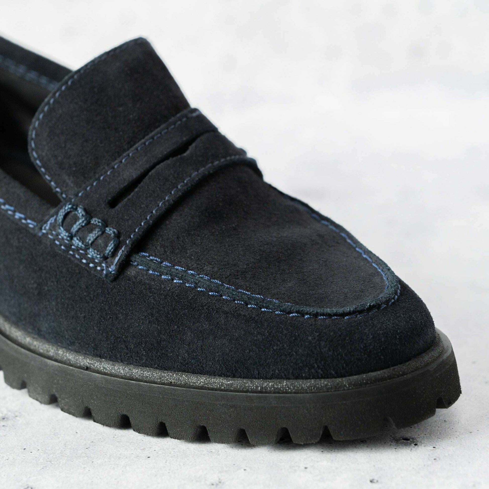 Ara - Karina Loafer - Navy Suede & Black Patent, Loafers, Ara, Plum Bottom