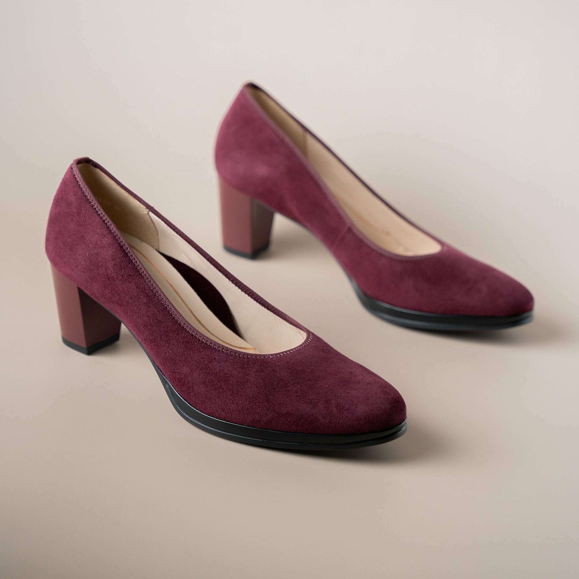 Ara - Ophelia in Burgundy Suede, Pumps, Ara, Plum Bottom