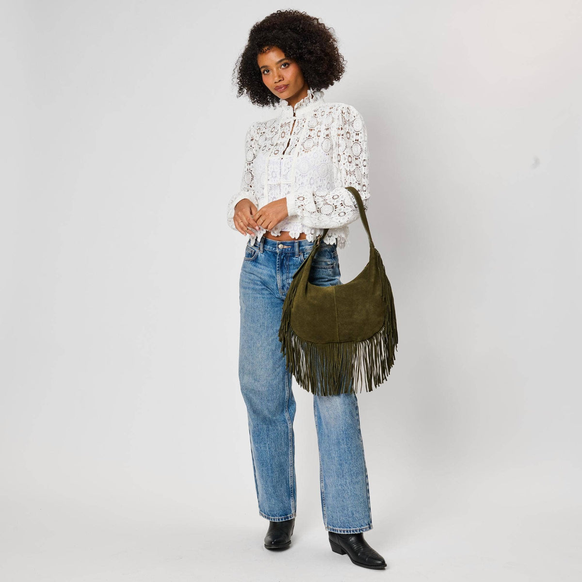 [Moda Luxe - Reba Hobo: Olive], [Handbag], [Moda Luxe], [Plum Bottom].