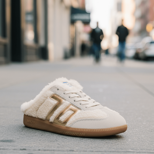 BACK 70 Easter FL slide sneaker in Butter Gold