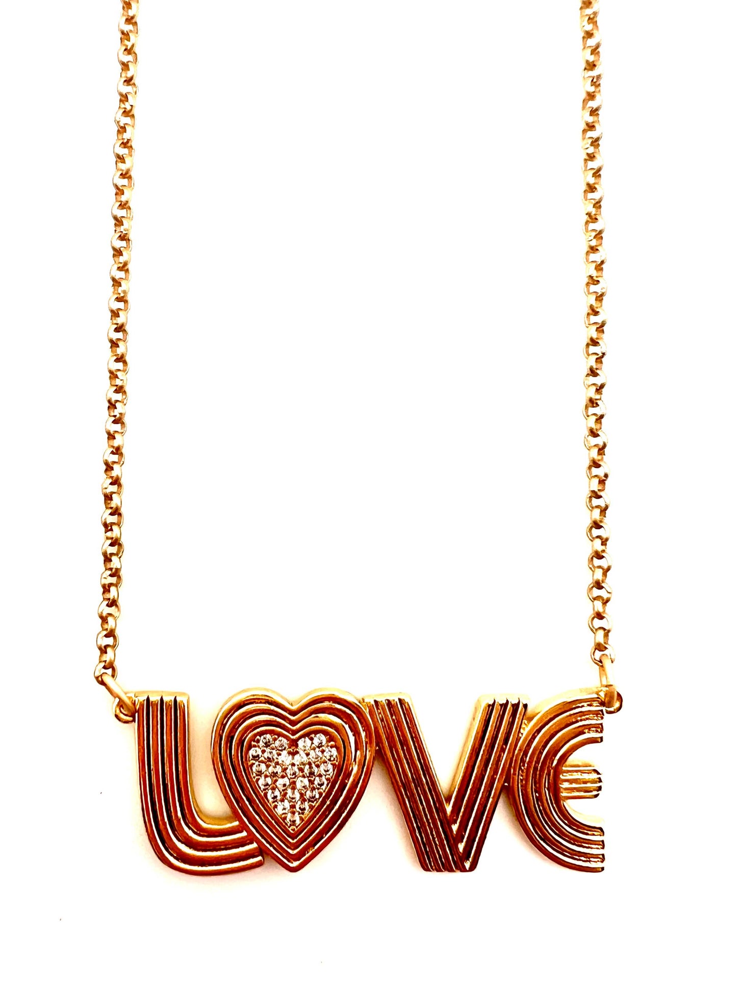 [Karli Buxton - Retro LOVE Necklace], [JEWELRY], [Karli Buxton], [Plum Bottom].