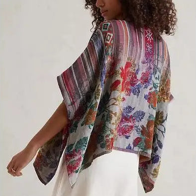 Saachi - Floral Geo Poncho - Multi