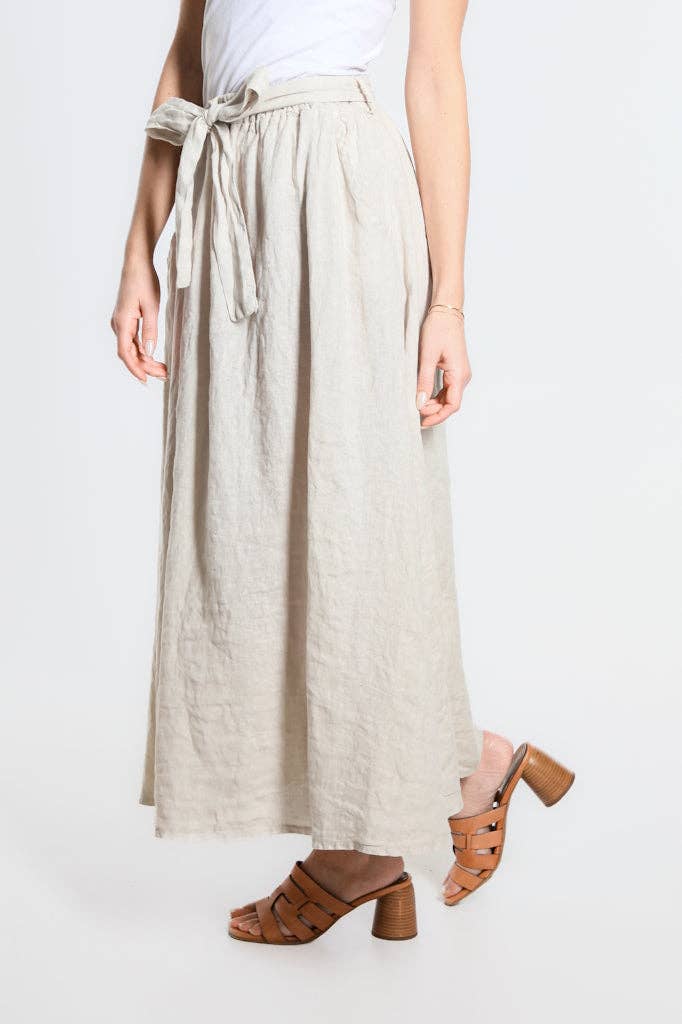 [TINA Stephens Italy/Tees By Tina - Angie A-Line Long Linen Skirt with Pockets (SL113): 250 Beige], [CLOTHING], [TINA Stephens Italy/Tees By Tina], [Plum Bottom].