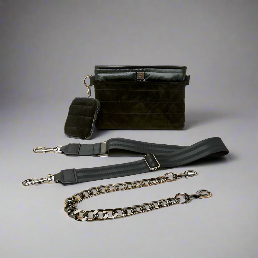 THINK ROYLN Downtown Crossbody in Black Suede