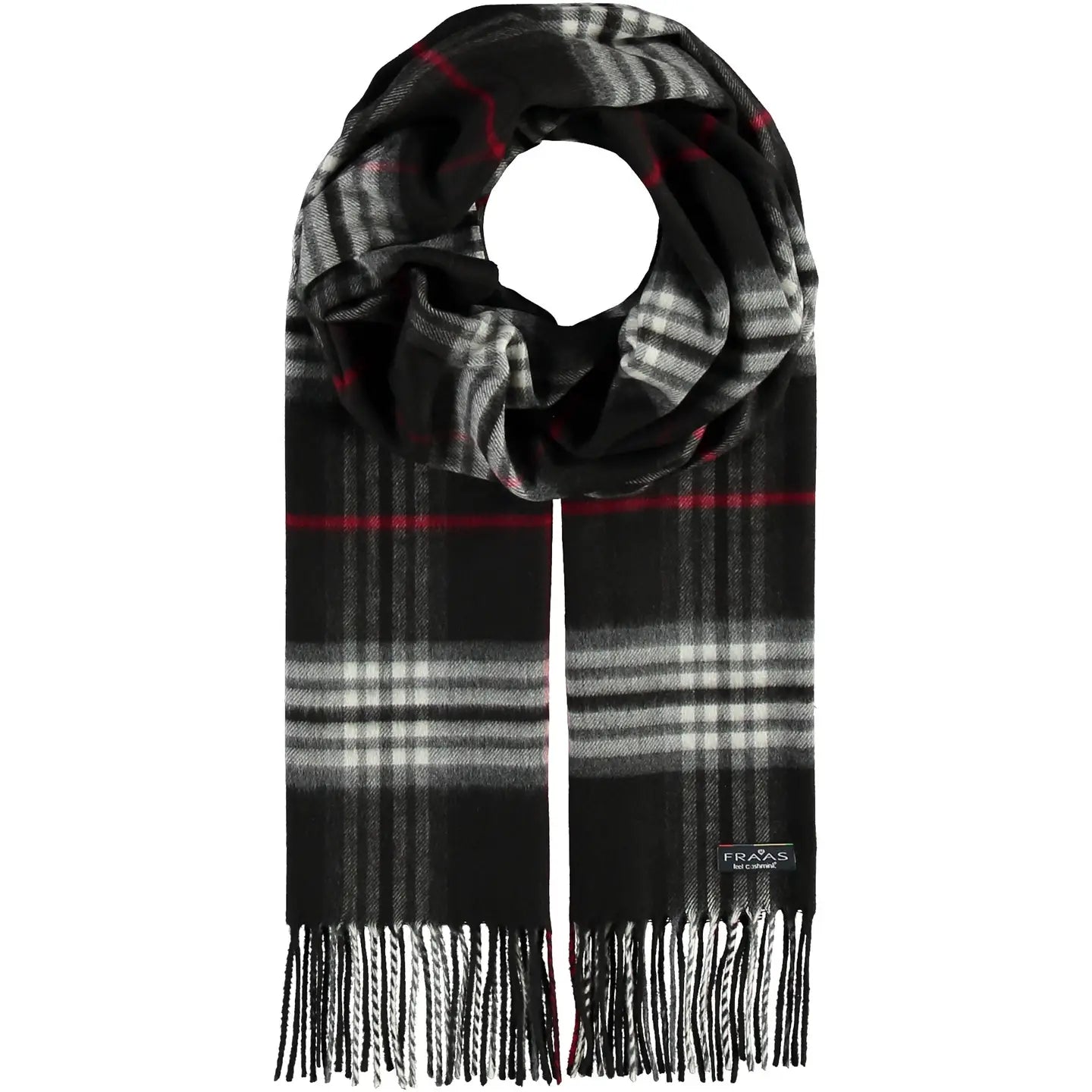 FRAAS- Plaid Oversized Cashmink Scarf in Black