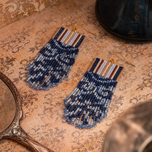 Mayana - Damask Fringe -  Blue