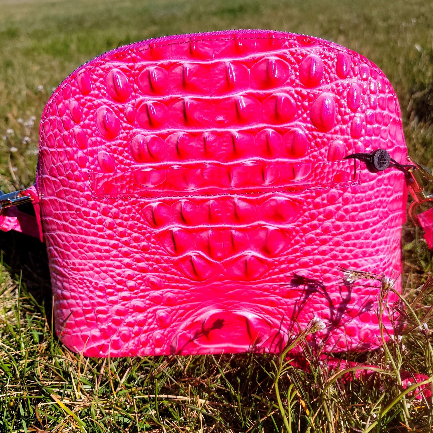 Brahmin Hot Pink Purse with gold hardware
