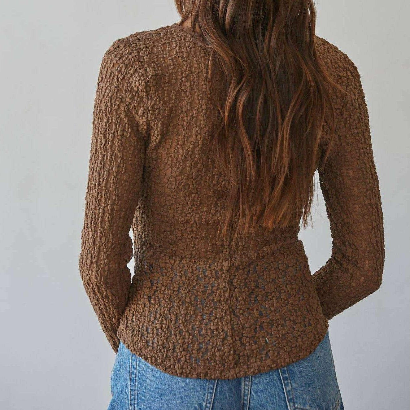 [By Together - L9846 | Woven Cotton Nylon Spandex Lace Button Down Top: Brown / L], [Tops], [By Together], [Plum Bottom].