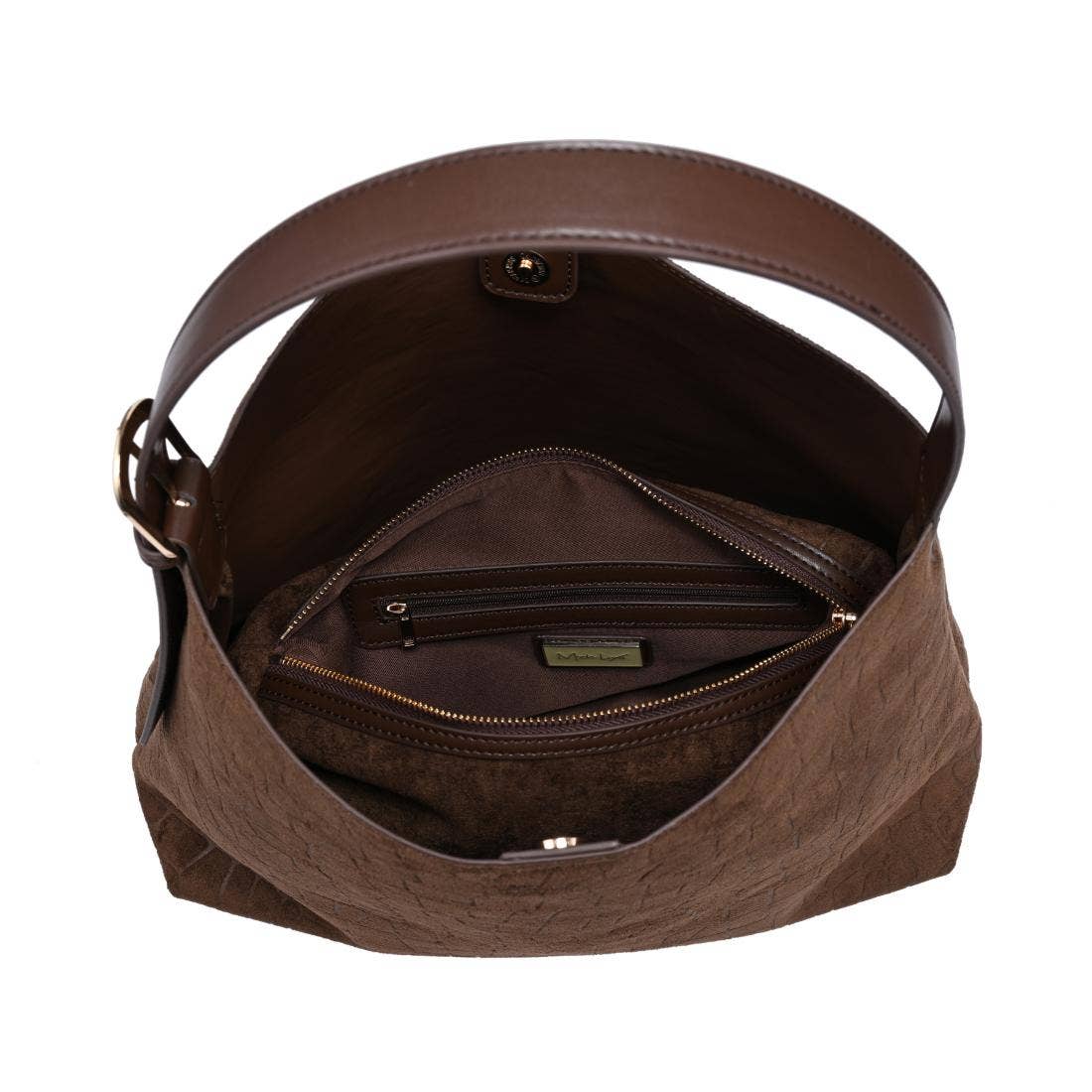[Moda Luxe - Neve Croco Tote: Chocolate], [Handbags], [Moda Luxe], [Plum Bottom].