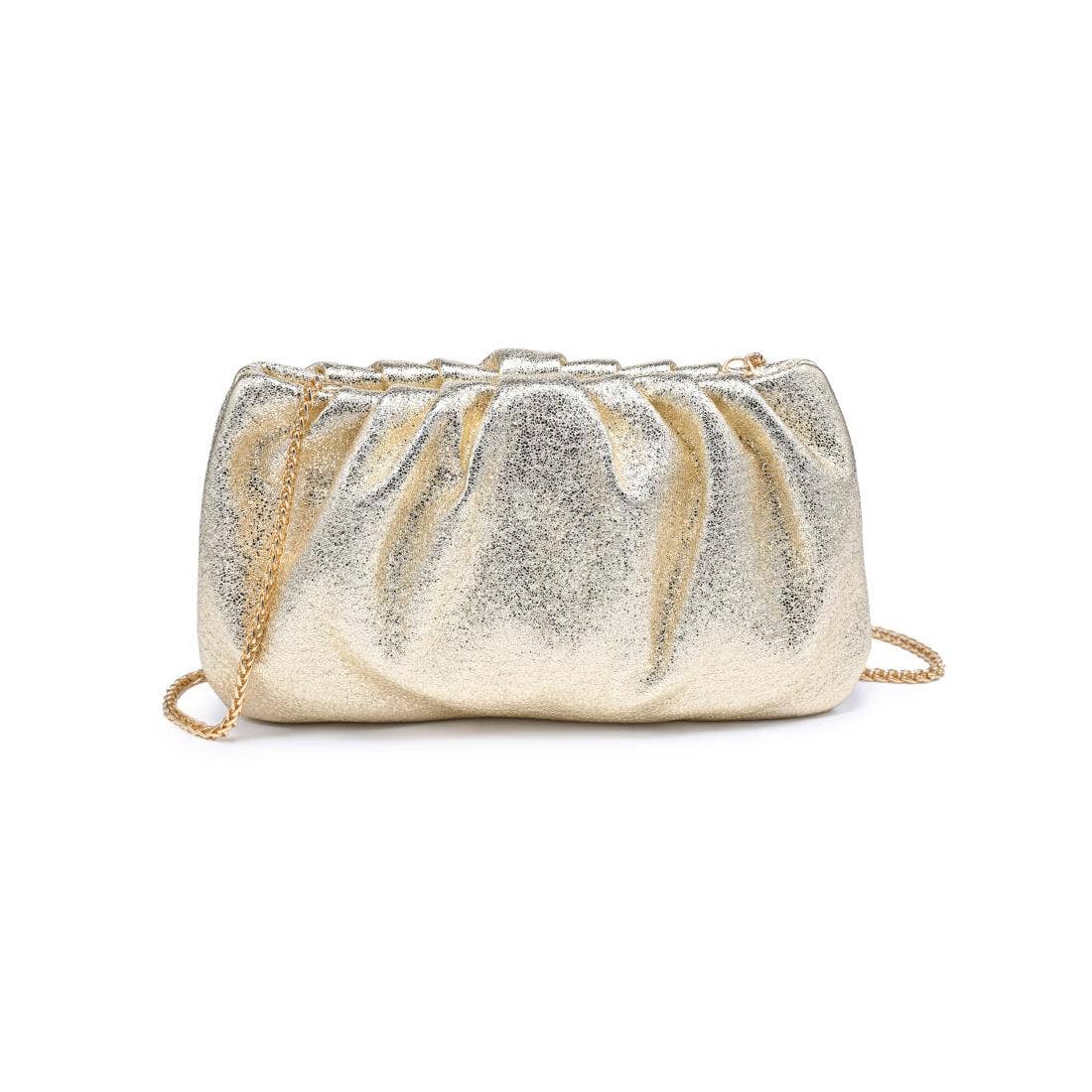 [Moda Luxe - Fancy Clutch: Silver], [Handbags], [Moda Luxe], [Plum Bottom].
