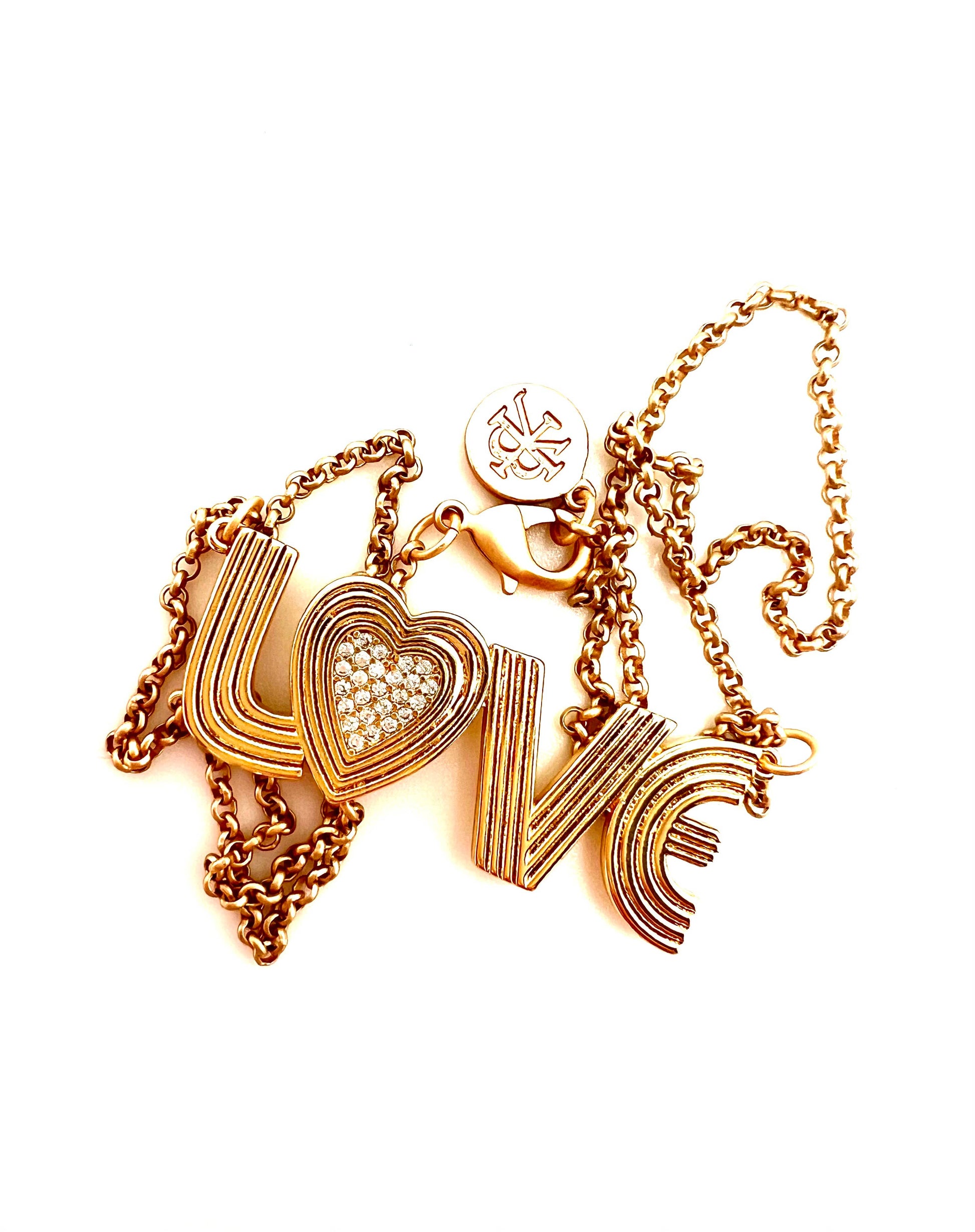 [Karli Buxton - Retro LOVE Necklace], [JEWELRY], [Karli Buxton], [Plum Bottom].