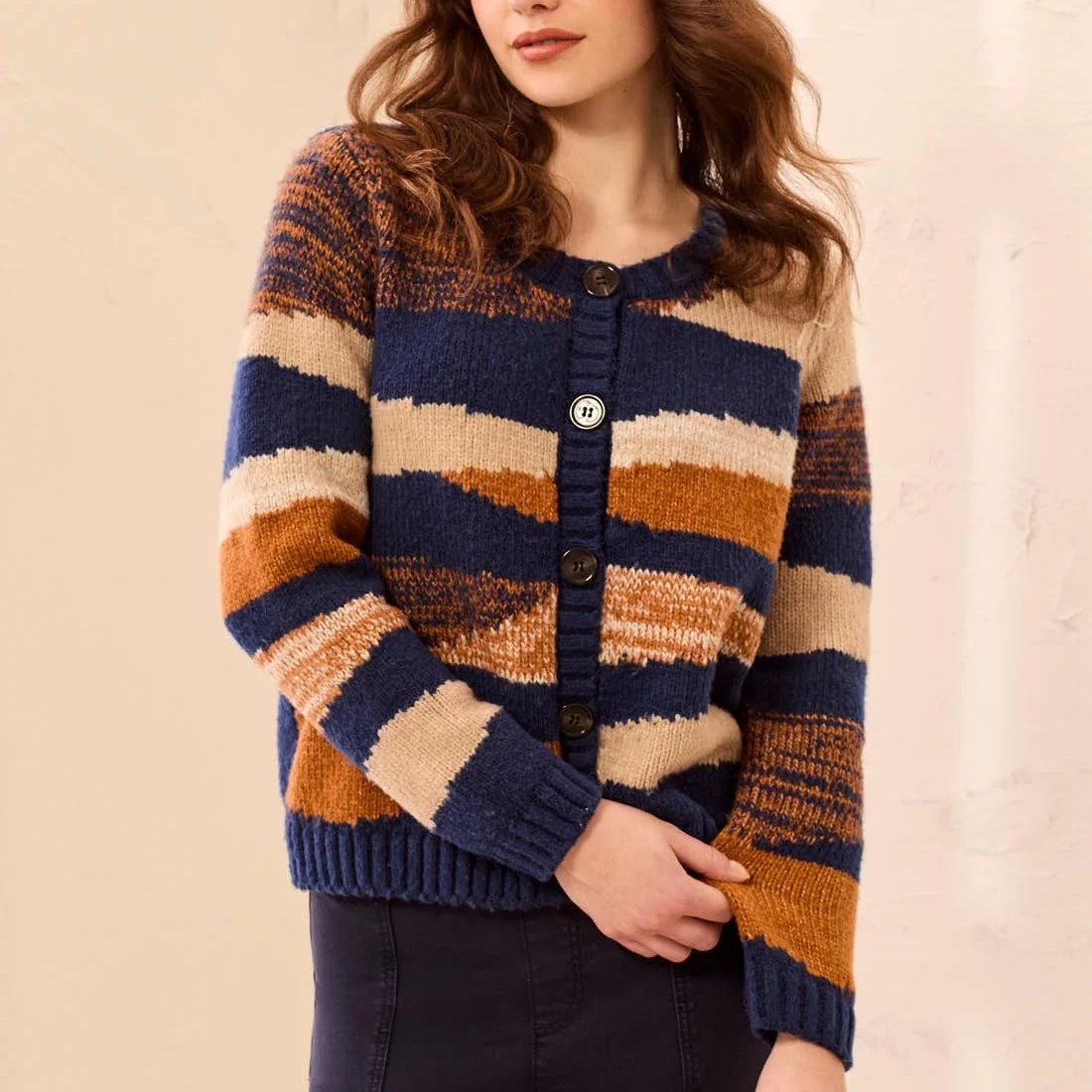 TRIBAL Lofty Crewneck Sweater Cardigan