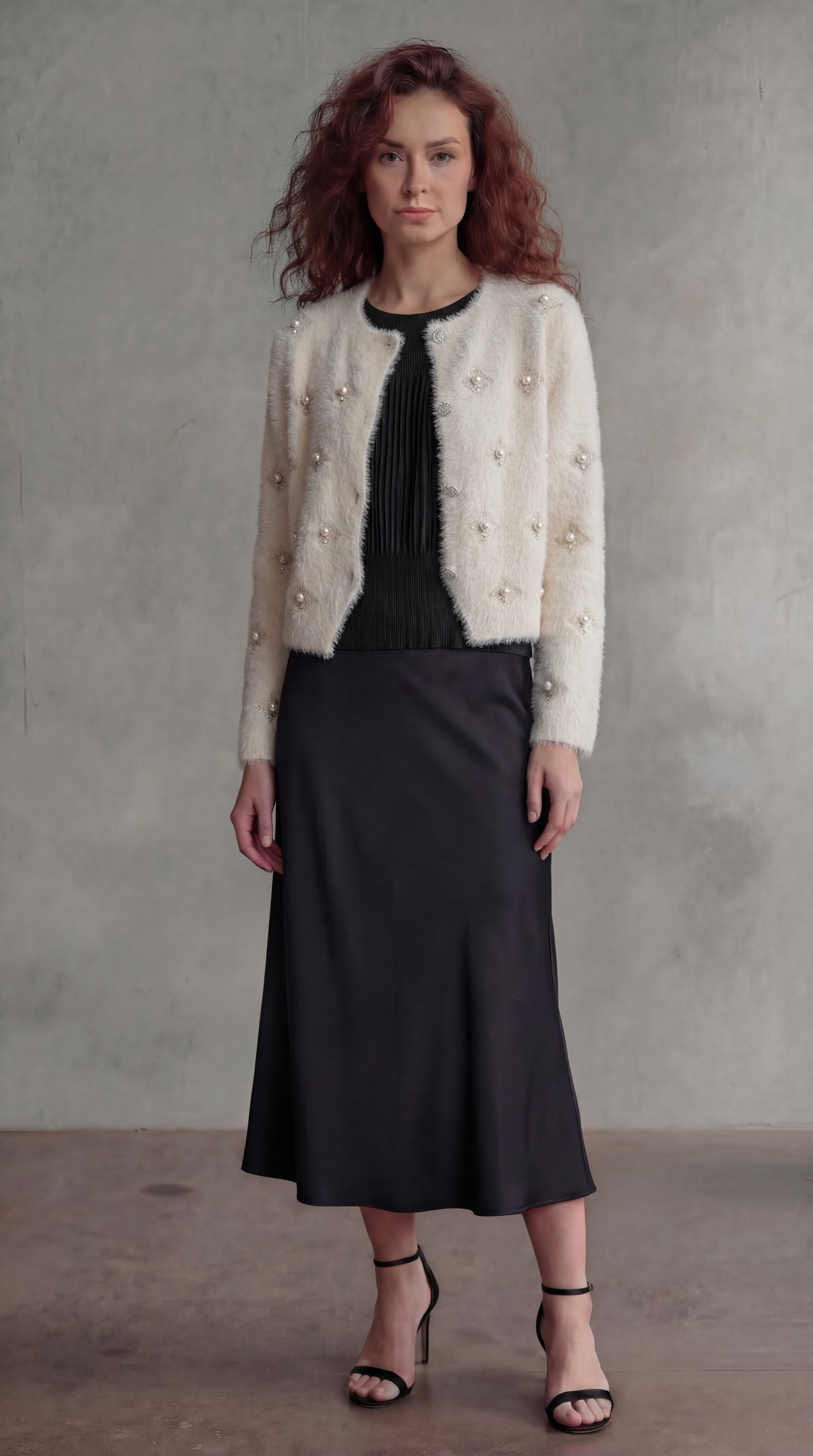 [Ellyndale - Fluffy Diamonds&Pearls Bolero - Oatmeal: Oatmeal / O/S], [Jacket], [Ellyndale], [Plum Bottom].