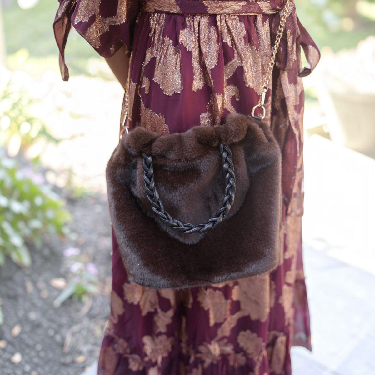 [Lisi Lerch - Heather Faux Fur Handbag- WS], [Handbags], [Lisi Lerch], [Plum Bottom].