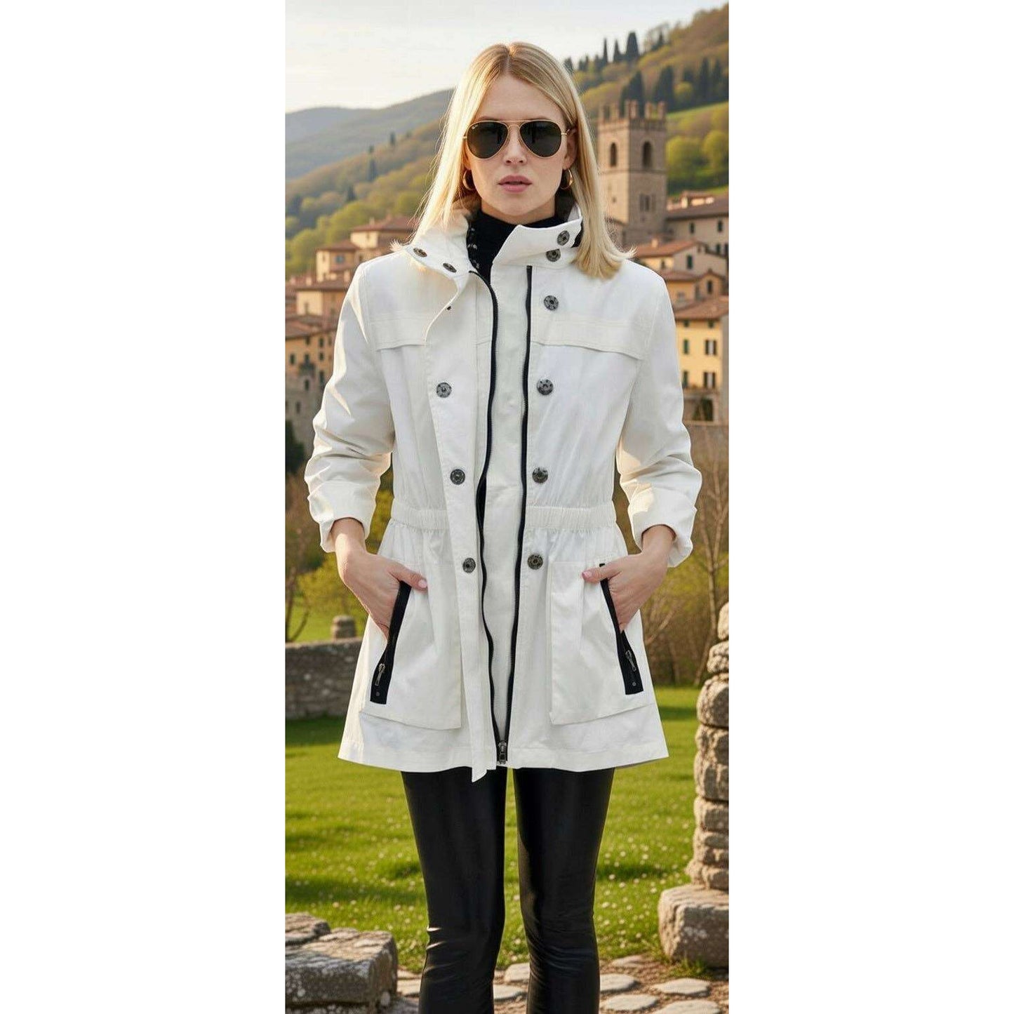 [Ciao Milano - Anna: WHITE/BLACKTRIM / L], [], [Ciao Milano], [Plum Bottom].