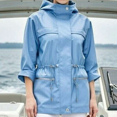 CIAO MILANO Kasia Raincoat Powder Blue, CLOTHING, CIAO MILANO, Plum Bottom