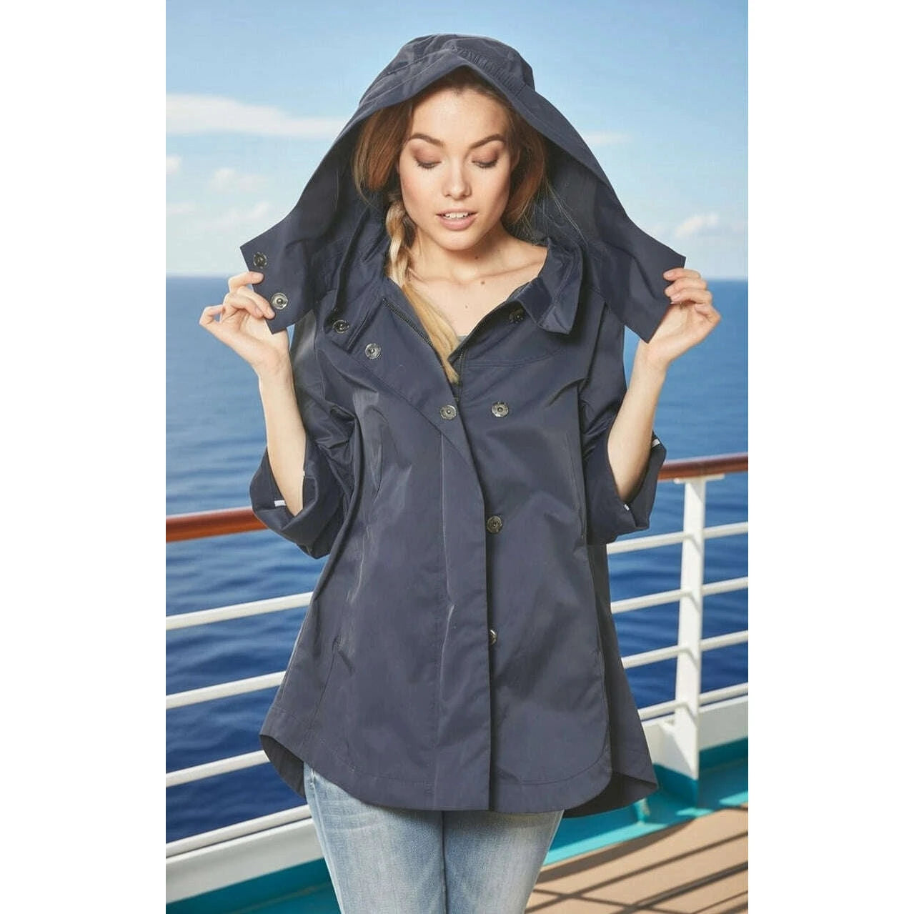 CIAO MILANO Nia Raincoat Navy, Jackets, CIAO MILANO, Plum Bottom