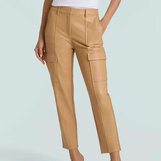 COMMANDO - Faux Leather Utility 7/8 Pant - Camel, Pants, COMMANDO, Plum Bottom