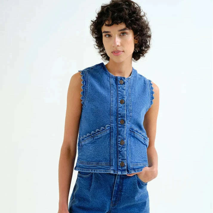COMPANIA FANTASTICA Denim Vest, Jackets, Compania Fantastica, Plum Bottom