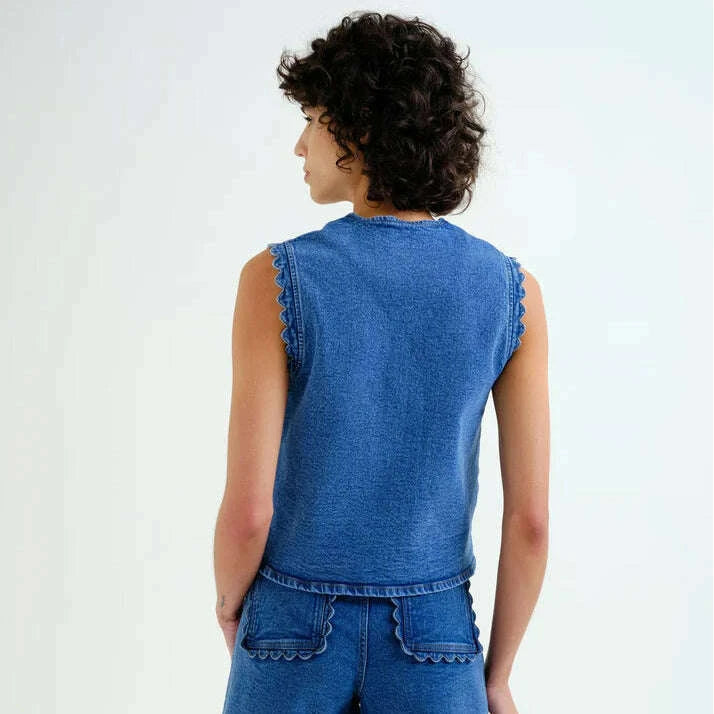 COMPANIA FANTASTICA Denim Vest, Jackets, Compania Fantastica, Plum Bottom