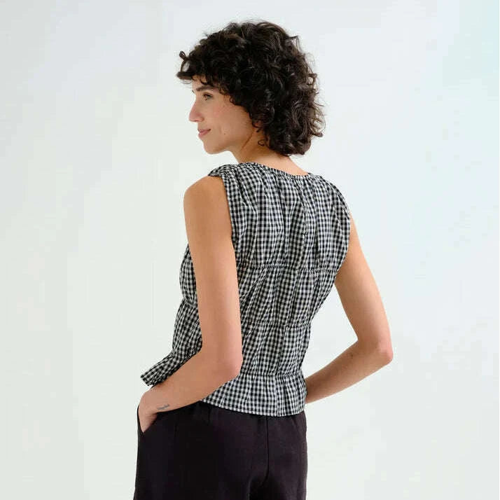 COMPANIA FANTASTICA Gingham Blouse