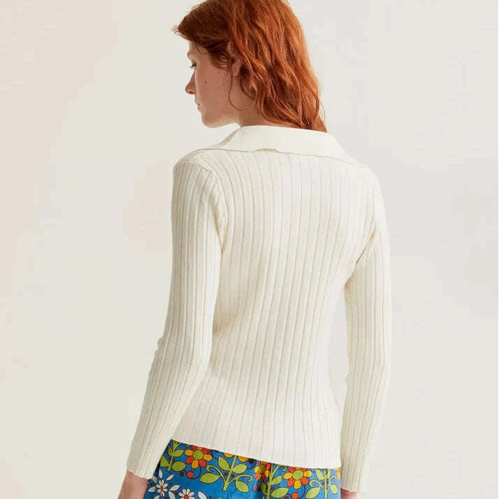 COMPANIA FANTASTICA Off White Knit Sweater, Sweaters & Dusters, Compania Fantastica, Plum Bottom