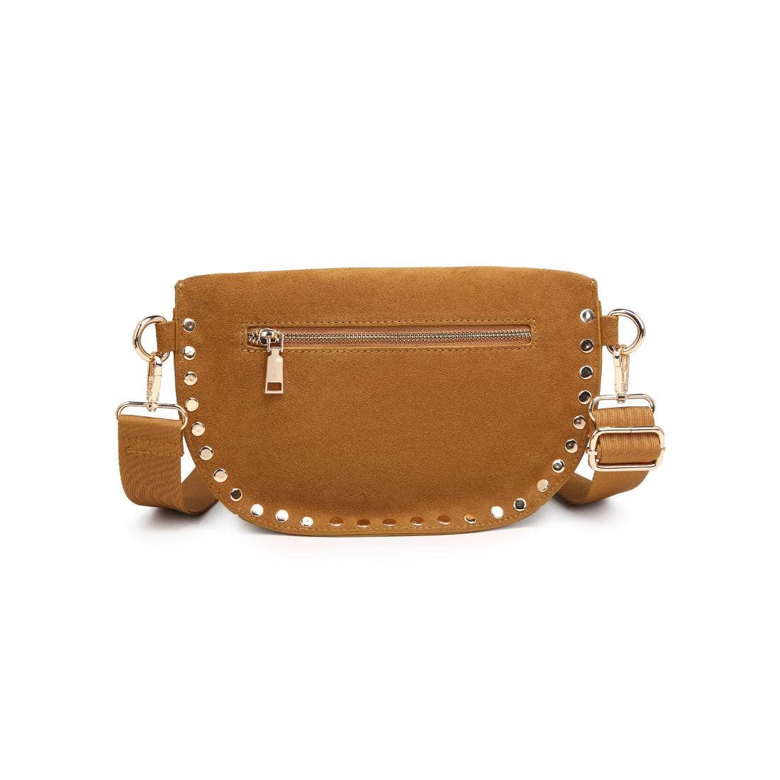 [Moda Luxe - Gizelle-Suede Belt Bag: Custard], [Handbag], [Moda Luxe], [Plum Bottom].