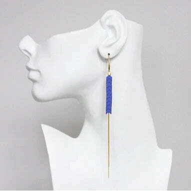 DAVID AUBREY - Blue and Gold Chain Fringe Earrings, ACCESSORIES, David Aubrey, Plum Bottom