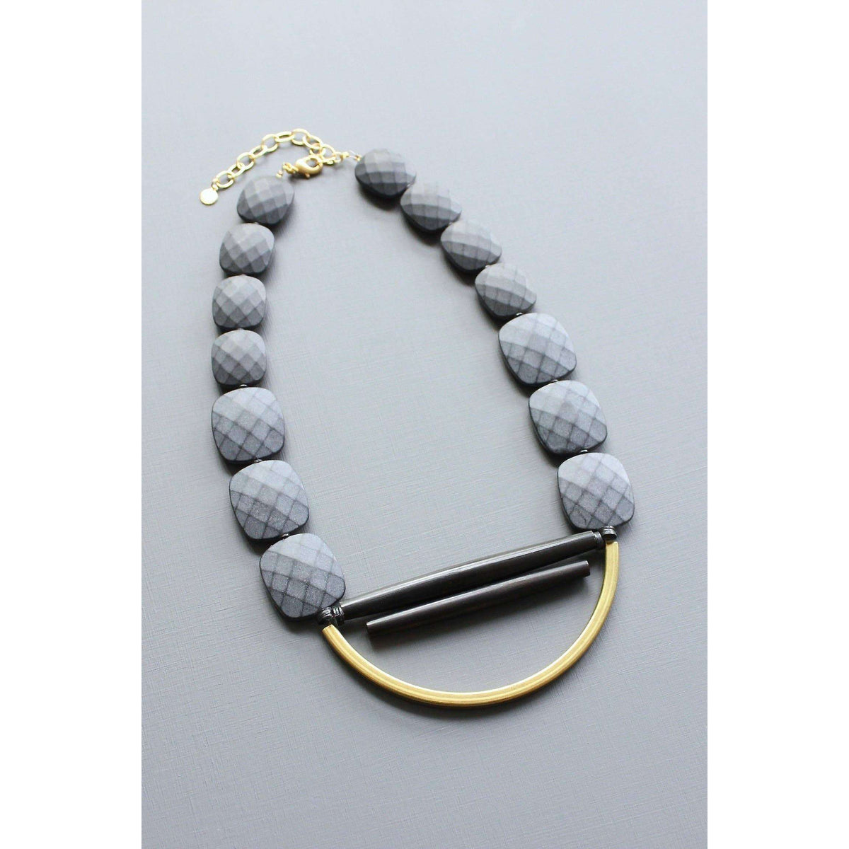 [David Aubrey Jewelry - LEX619  Black bib necklace], [Necklaces], [David Aubrey Jewelry], [Plum Bottom].