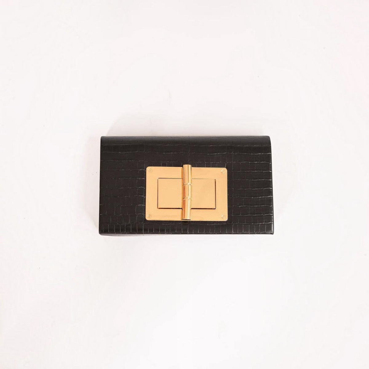 [Lisi Lerch - Lillian Croc Clutch - WS: Black], [Handbags], [Lisi Lerch], [Plum Bottom].