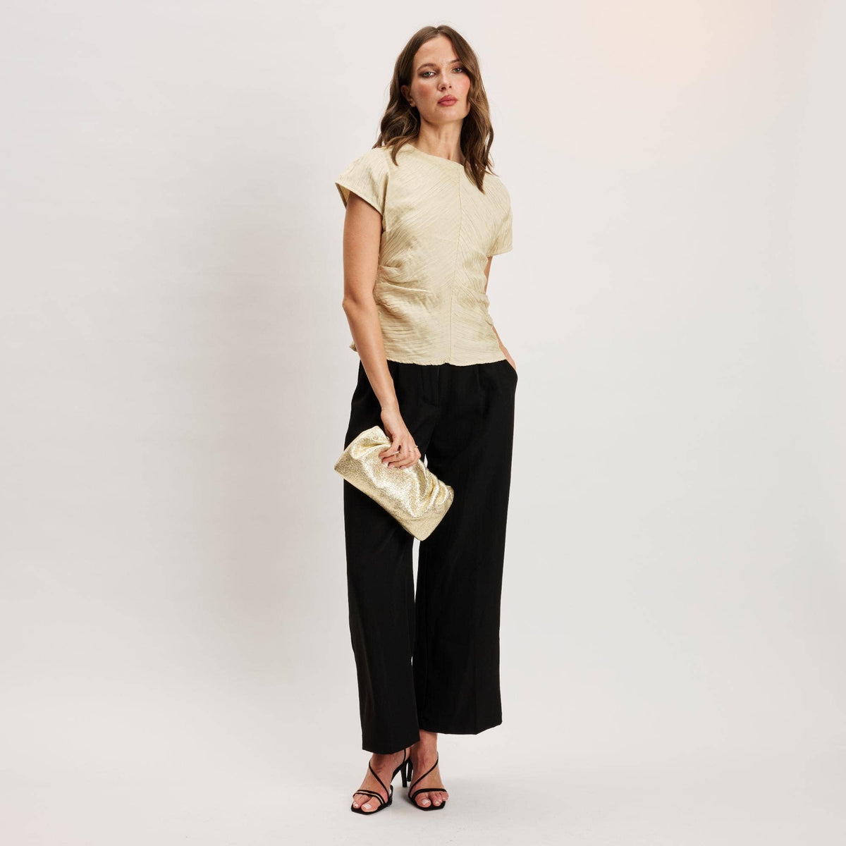 [Moda Luxe - Fancy Clutch: Gold], [], [Moda Luxe], [Plum Bottom].